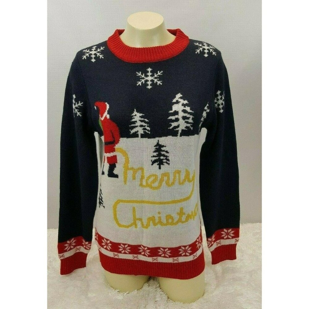 Tipsy Elves Christmas Ugly Sweater Women Size Small Winter Scene Snow by Santa